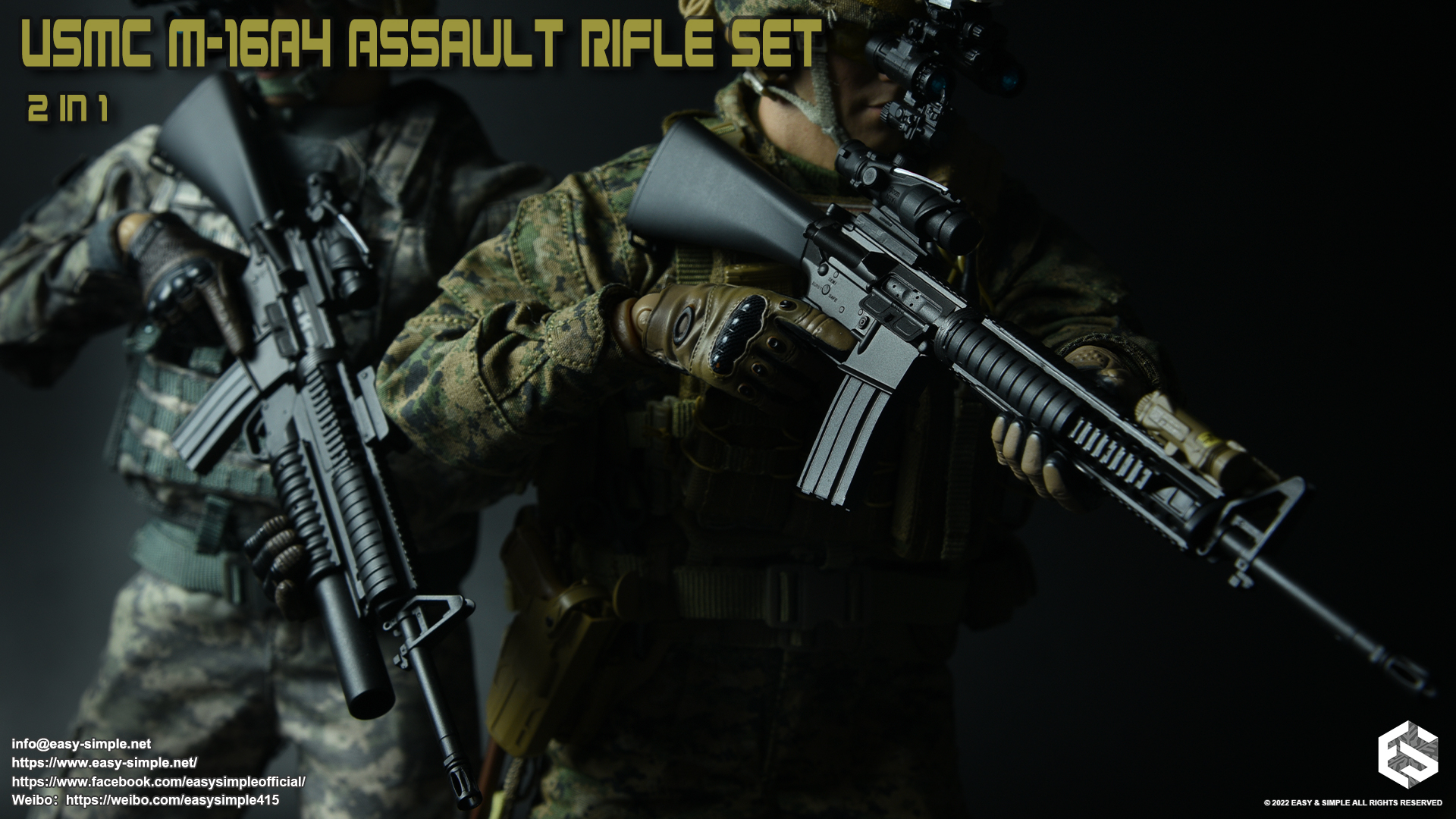 Display---Easy&Simple 06032 USMC M16A4 Assault Rifle Set 2 in 1